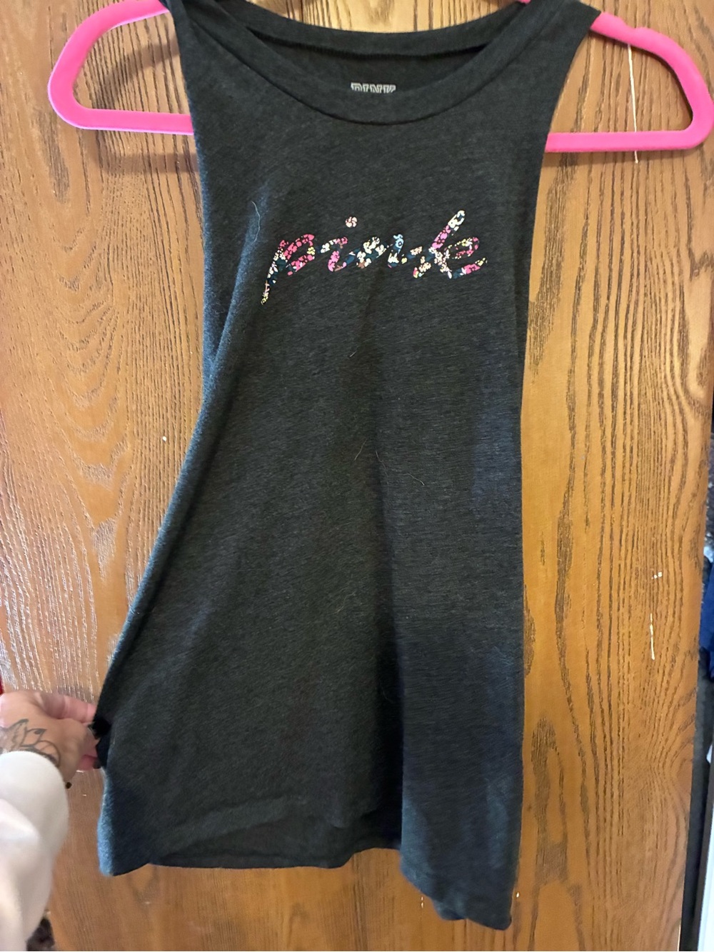 PINK Victoria’s Secret Positive Graphic Twist Back Tank Top Size M